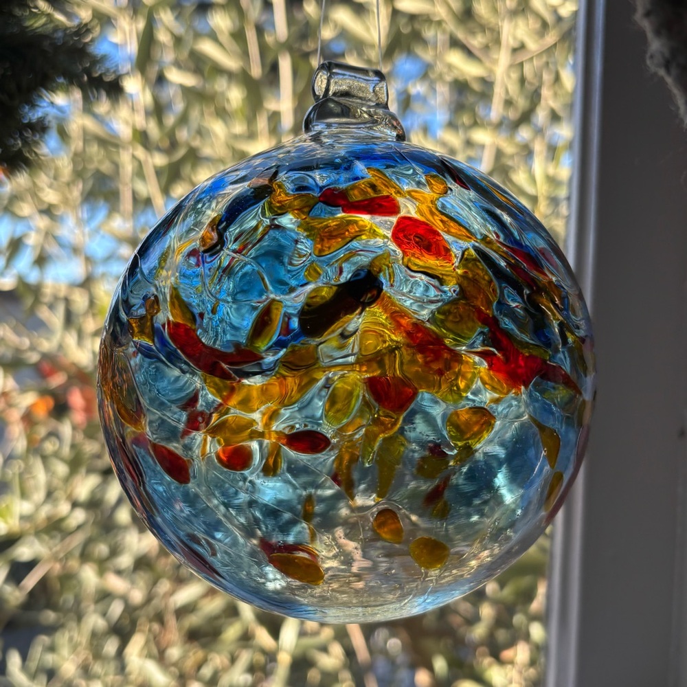 Garden Globe Suncatcher Multicolor Hand Blown Glass - Picture 9 of 12